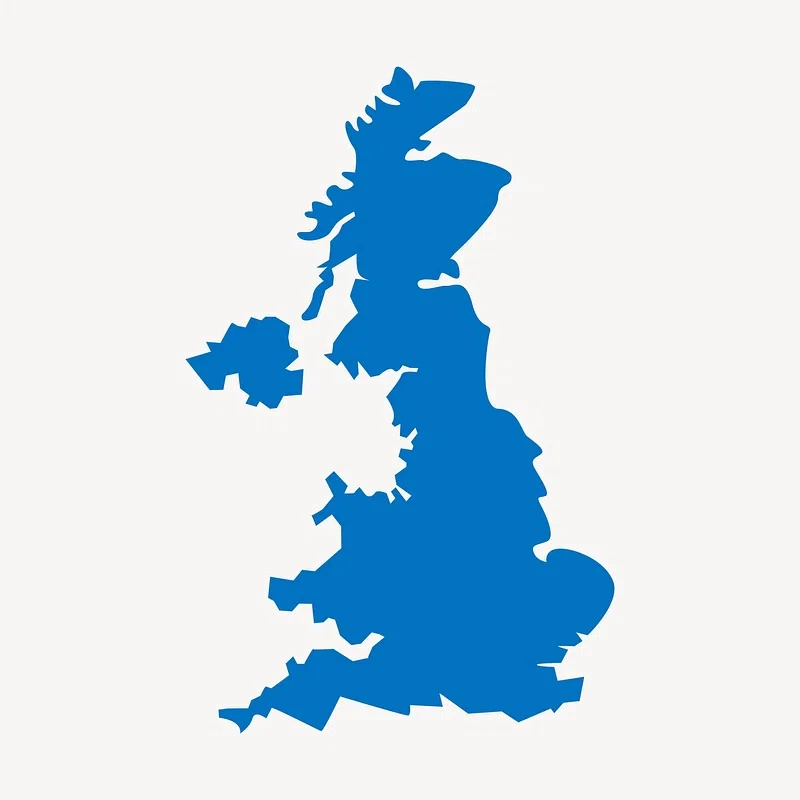 Blue Map of the UK